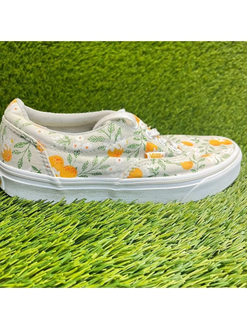Vans Doheny Floral Womens Size 7 White Green Athletic Skateboard Shoes Sneakers